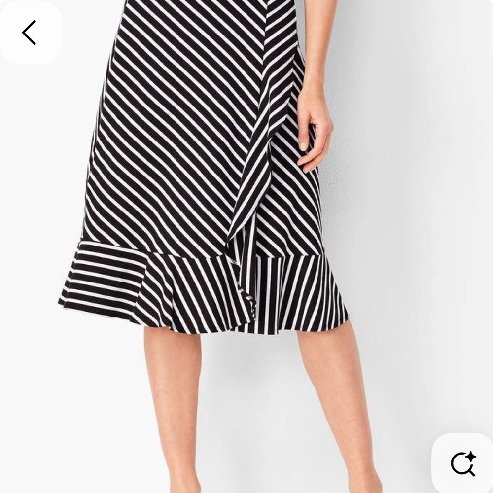 Talbots Black and White Midi Skirt